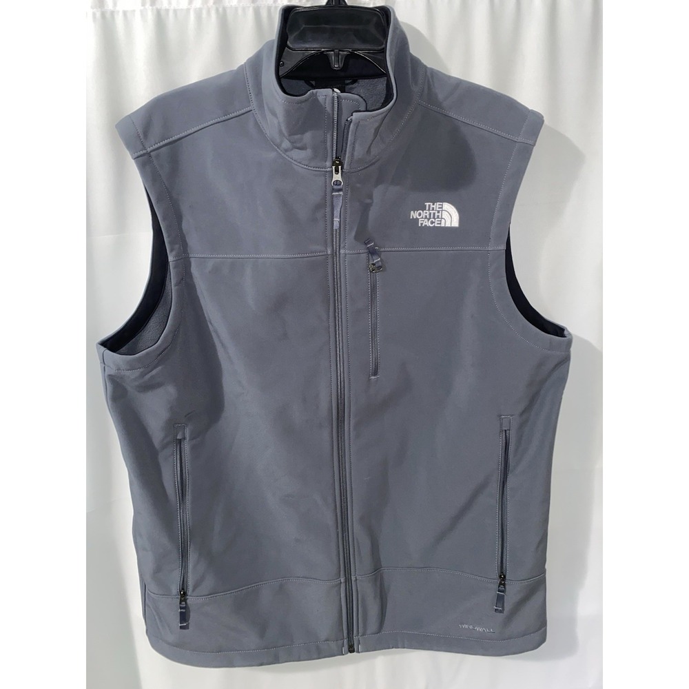 The North Face Apex Bionic Vest Mens Large Gray WindWall Soft Shell Zip
